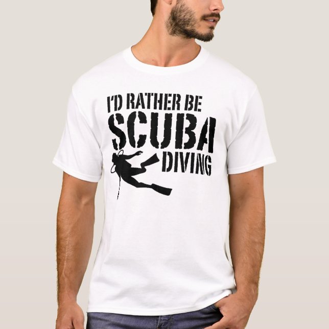 T-shirt Je Préférerais Plonger sous-marine (Devant)