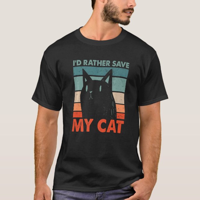 T-shirt Je préférerais sauver mes amis Chat Buddy Kitten 1 (Devant)