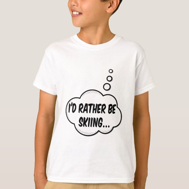 T-shirt Je Préférerais Skier (Devant)