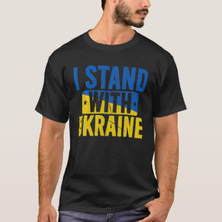 T-shirt Je Prends Position Avec L'Ukraine Pavillon Ukraini