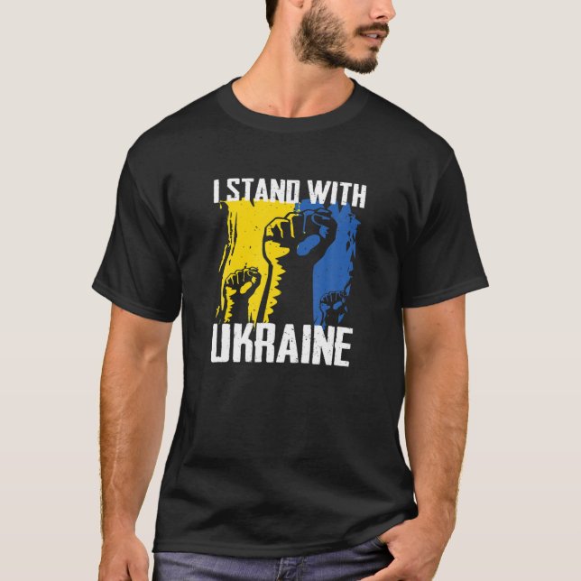 T-shirt Je Prends Position Avec L'Ukraine Pour Soutenir Le (Devant)
