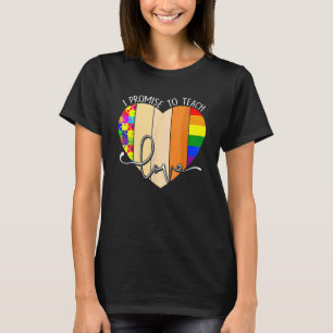 T-shirt Je Promets D'Apprendre À L'Amour Puzzle Coeur Lgbt