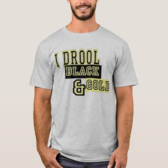 T-shirt Je radote noir et or (Devant)