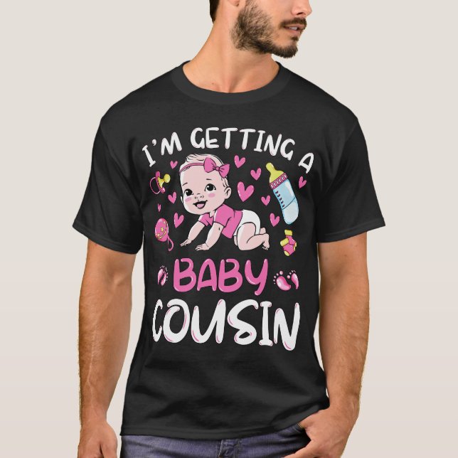 T-shirt Je reçois un bébé Cousin fille Genre Reveal Hommes (Devant)