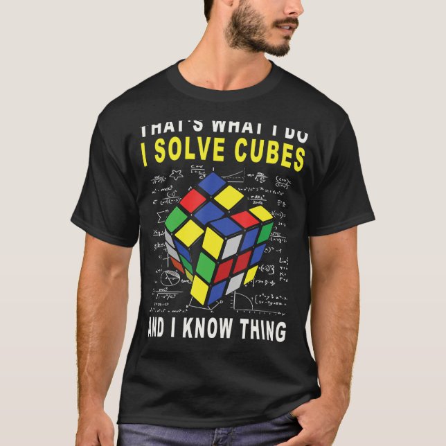T-shirt je résolve des cubes et je sais quelque chose, Puz (Devant)