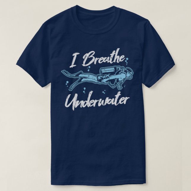 T-shirt Je Respire La Plongée Sous-Marine Drôle Plongée (Design devant)
