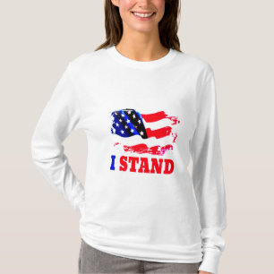 T-shirt JE RESTE LE Drapeau Américain