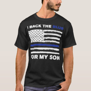 T-shirt Je Retourne Le Bleu Pour Mon Fils Mince Ligne Bleu