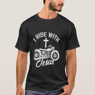 T-shirt Je roule avec Jésus fier motard chrétien
