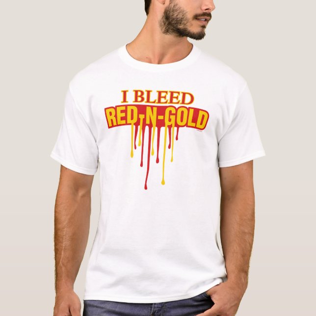T-shirt Je saigne le rouge et l'or (Devant)