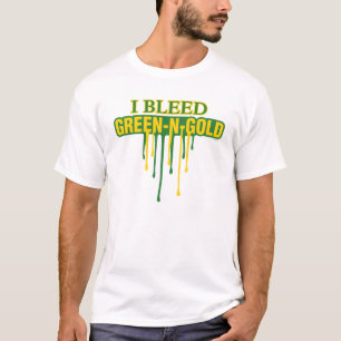 T-shirt Je saigne vert et or