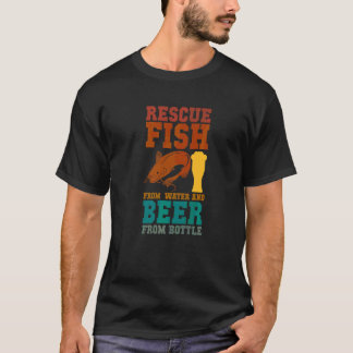 T-shirt Je sauve des poissons de l'eau et de la bière des 
