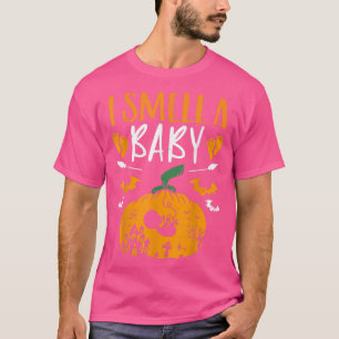 T-shirt Je sens un bébé Halloween Citrouille Grossesse Ann