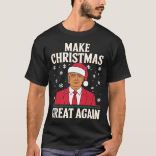 T-shirt Je serai à la maison pour Noël Père Noël Trump Xma