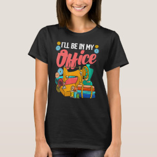 T-shirt Je Serai Dans Mon Bureau Femmes Croisés Graphisme 