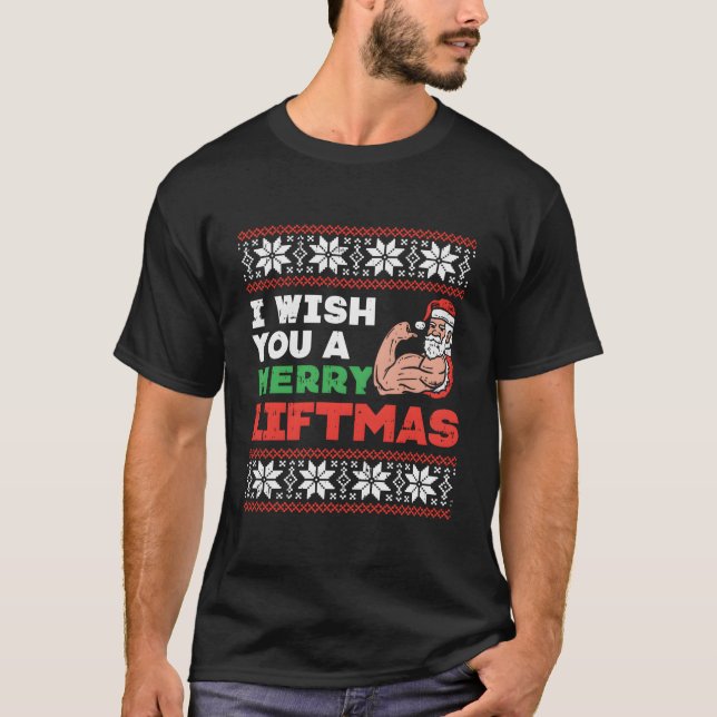 T-shirt Je Souhaite Joyeux Vie Mauvais Chandail De Noël Gy (Devant)