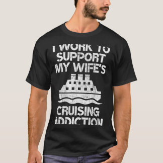 T-shirt Je soutiens avec humour l'addiction de ma femme au