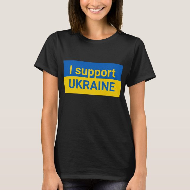 T-shirt Je soutiens les chemises noires pour femmes d'Ukra (Devant)