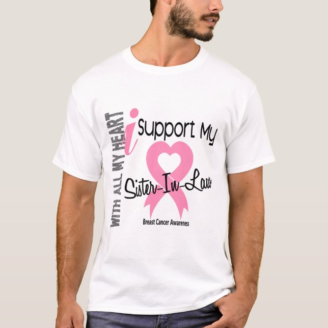 T-shirt Je soutiens mon cancer du sein de belle-soeur (Devant)