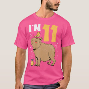 T-shirt Je Suis 11 Anniversaire Capybara 11E Anniversaire