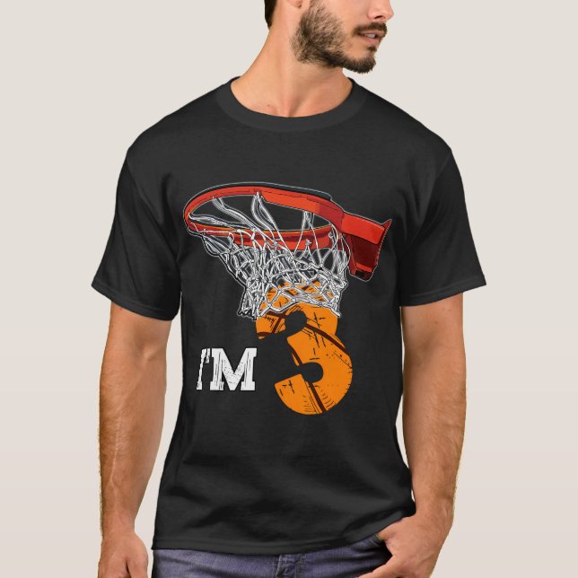 T-shirt Je Suis 3 Ventilateur De Basket Troisième Fête Ann (Devant)