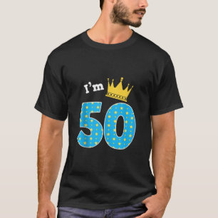 T-shirt Je suis 50e anniversaire mignon thème roi 50 ans B