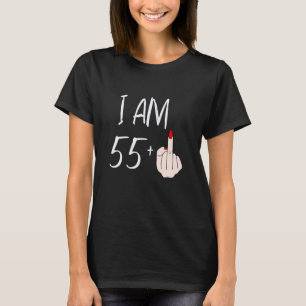 T-shirt Je Suis 55 Plus 1 Doigt Moyen Pour Un 55E Annivers