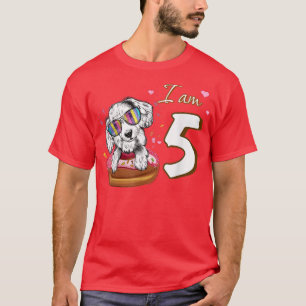 T-shirt Je suis 5 Anniversaire mignonne mignon Spaniel ave
