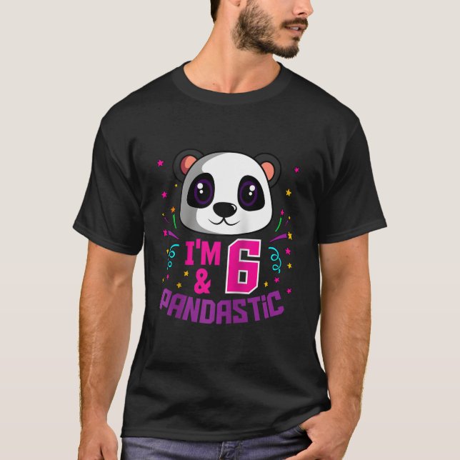 T-shirt Je Suis 6 Pandastic Py Panda Anniversaire Célébrat (Devant)