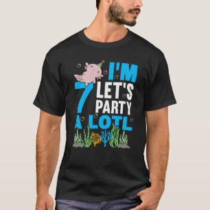 T-shirt Je suis 7 anniversaire de la fête Axolotl mignon 7