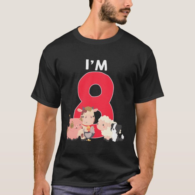 T-shirt Je Suis 8 Animaux Fermiers (Devant)