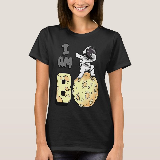 T-shirt Je suis 8 astronaute spatiale Kid Moon Walker 8e a (Devant)