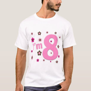 T-shirt Je suis 8 fleurs de rose et de brun