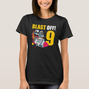 T-shirt Je suis 9 Astronaut Planet vaisseau spatial Joyeux