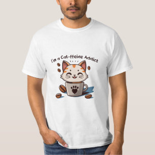 T-shirt Je suis accro à la Cat-fféine