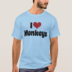 T-shirt Je suis amoureux des gorilles à coeur - Amoureux d