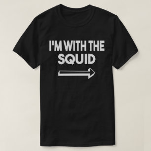 T-shirt Je suis avec des couples de calmar et d'Halloween