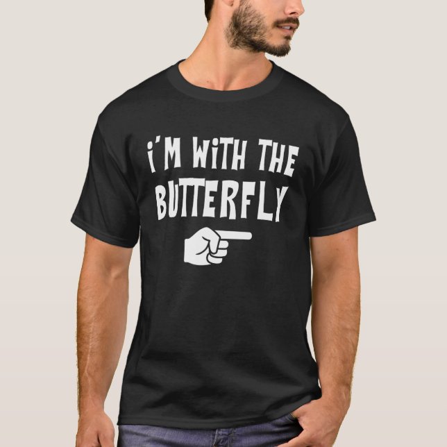T-shirt Je suis avec des couples de costumes d'Halloween p (Devant)