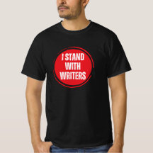 Je suis avec des écrivains logo rouge avec texte b
