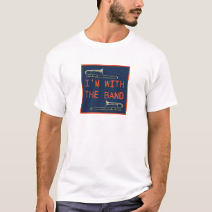T-shirt Je suis avec la bande trombone marine orangeT-Shir