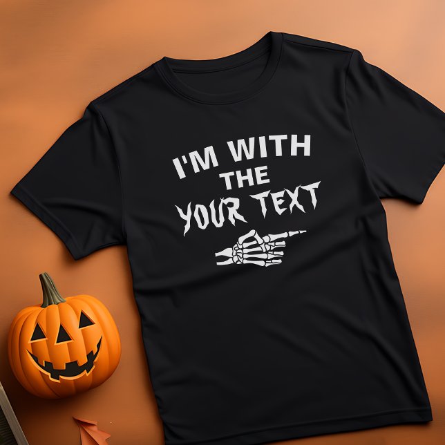 T-shirt Je suis avec la sorcière coutume d'Halloween coupl (halloween custom text shirt)