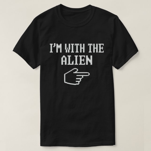 T-shirt Je suis avec l'Alien qui associe le costume d'Hall (Design devant)