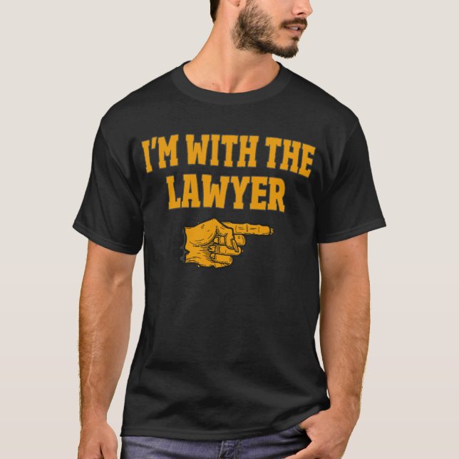 T-shirt Je suis avec l'avocat drôle couple costume d'Hallo (Devant)