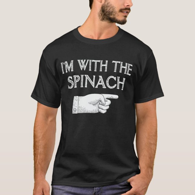 T-shirt Je suis avec le costume d'Halloween à l'épinard (Devant)