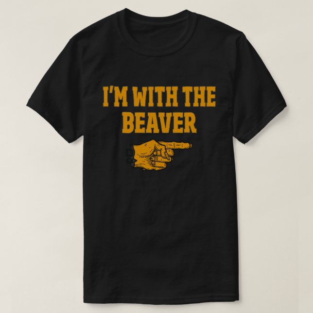 T-shirt Je suis avec le costume d'Halloween de Beaver Funn (Design devant)