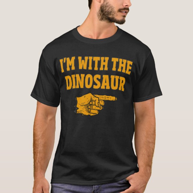 T-shirt Je suis avec le costume d'Halloween Dinosaure (Devant)