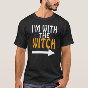 T-shirt Je Suis Avec Le Costume Halloween Mari Sorcière Po
