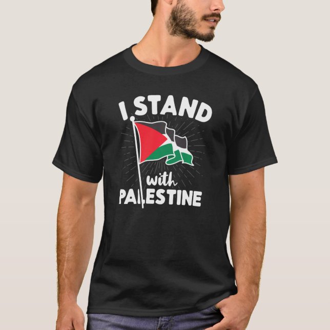 T-shirt Je Suis Avec Le Drapeau Palestine Arabe Liberté No (Devant)