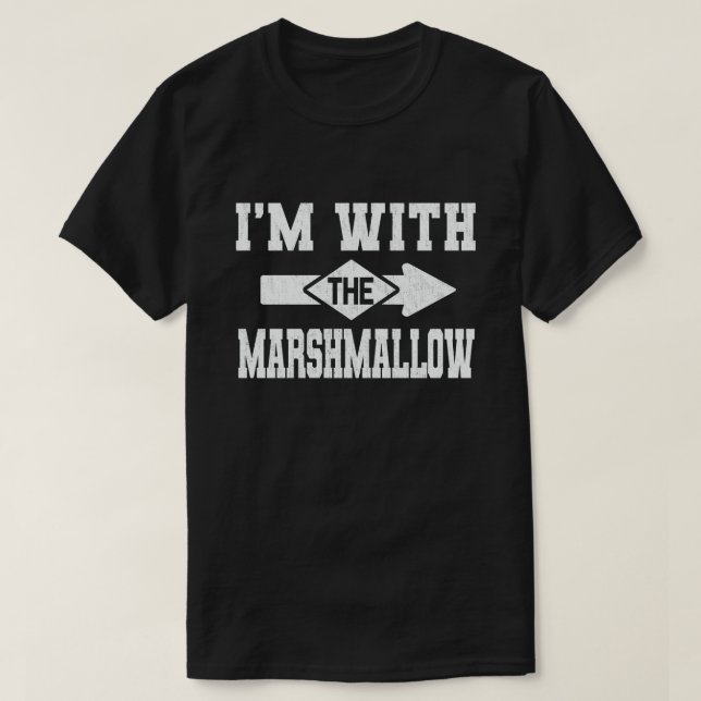 T-shirt Je suis avec le marshmallow drôle couple Halloween (Design devant)