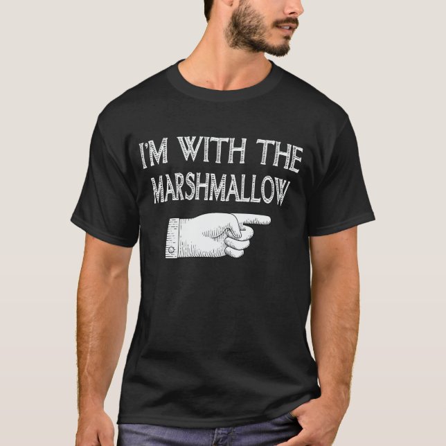 T-shirt Je suis avec le marshmallow drôle de jumeler Hallo (Devant)